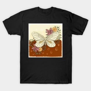 Butterfly and Flowers T-Shirt